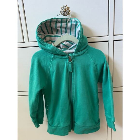 Hanna Andersson 3T Seafoam Green Basic Bear Hood Zipper Hoodie Sweatshirt - Picture 1 of 5